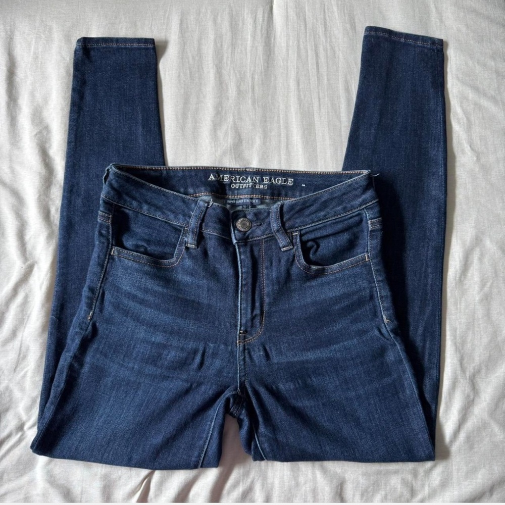 American Eagle Outfitters Women's Dark Blue Skinny Jeans